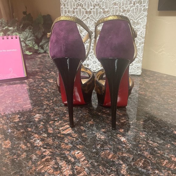 Christian Louboutin Leather-Printed Calf Hair Glennalta - Pre-owned, Sz 38.5 - Picture 4 of 5
